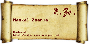 Maskal Zsanna névjegykártya